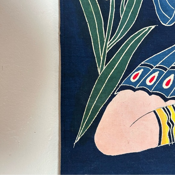 3ft x 2ft Vintage French Batik Wall Hanging Tapestry Panel - Picture 5 of 15